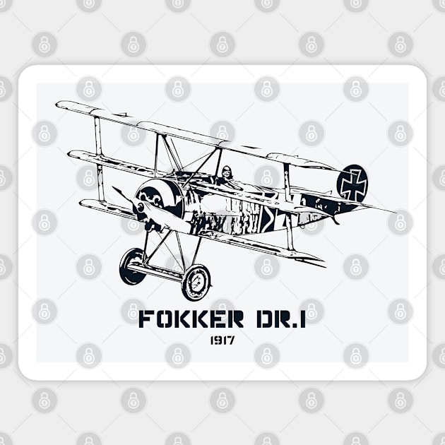 Fokker Dr.I World War I Fighter Plane Magnet by Lakeric